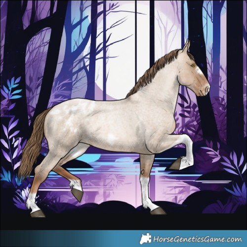 Horse Color:Liver Red Dun Roan Pearl Tobiano Frame Appaloosa 