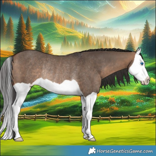 Horse Color:Bay Dun Splash Rabicano