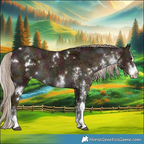 Horse Color:White Spotted Midnight Chocolate Palomino Ice Dun Splash Rabicano