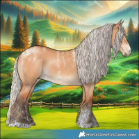 Horse Color:Powder White Silver Bay Dun Rabicano 