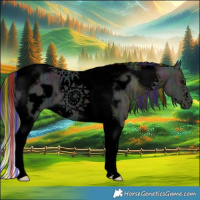 Horse Color:Void Painted Midnight Buckskin Ice Tobiano Frame Rabicano 