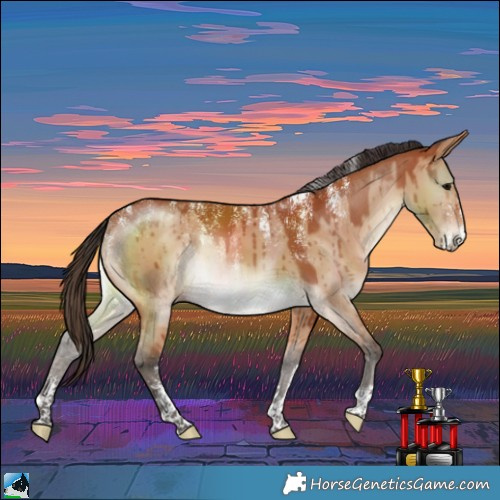 Horse Color:Powder White Bay Dun Brindle 