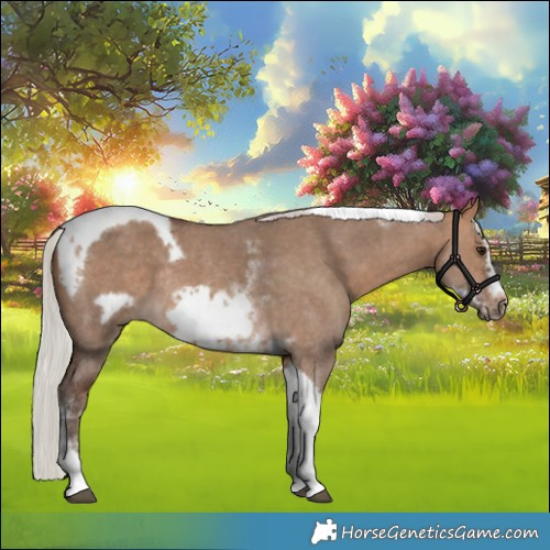 Horse Color:Silver Bay Dun Sabino Tobiano Frame Rabicano 