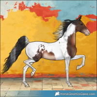 Horse Color:Brown Tobiano Varnish 