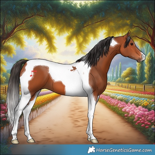 Horse Color:Bay Tobiano 