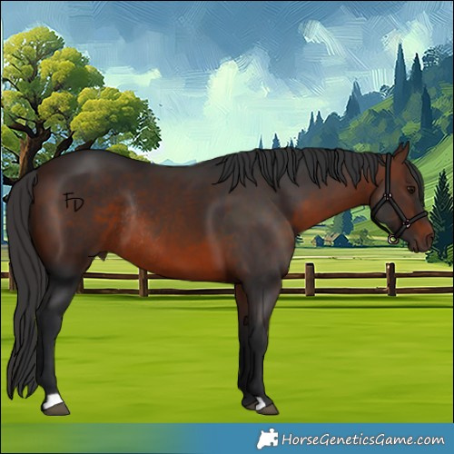 Horse Color:Brown Rabicano 