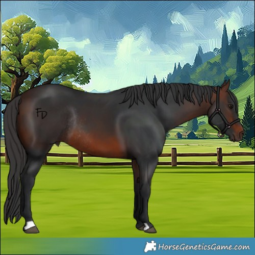 Horse Color:Brown Rabicano 
