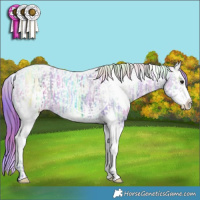 Horse Color:Nacre Watercolor White Spotted Bay Ice Splash Tobiano 