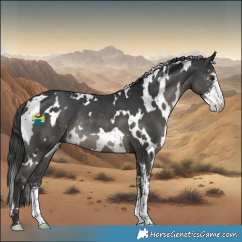 Horse Color:White Spotted Black Sabino Rabicano 