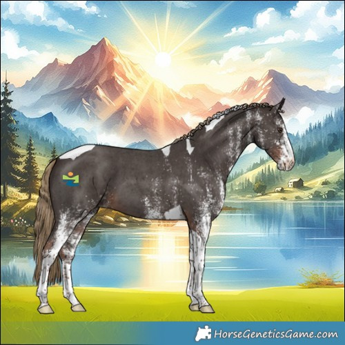 Horse Color:White Spotted Liver Chestnut Tobiano 