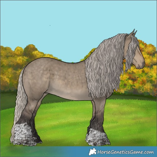 Horse Color:Silver Smoky Grullo Tobiano Brindle 