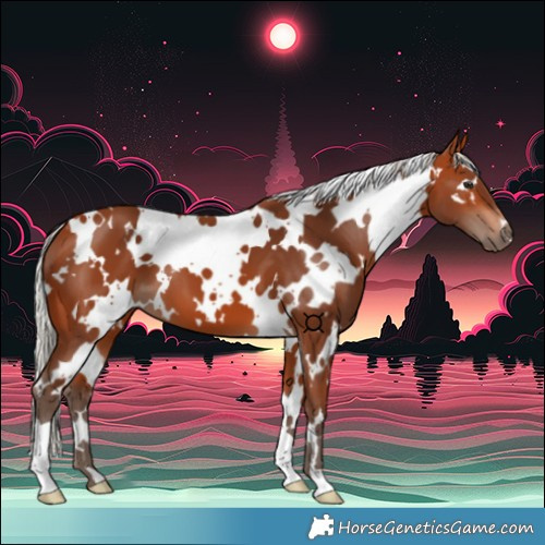 Horse Color:White Spotted Silver Bay 