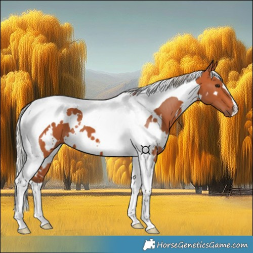 Horse Color:White Spotted Silver Bay Tobiano 