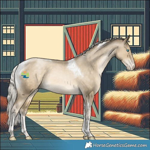 Horse Color:Silver Black Snowdrop Pearl Tobiano Varnish 