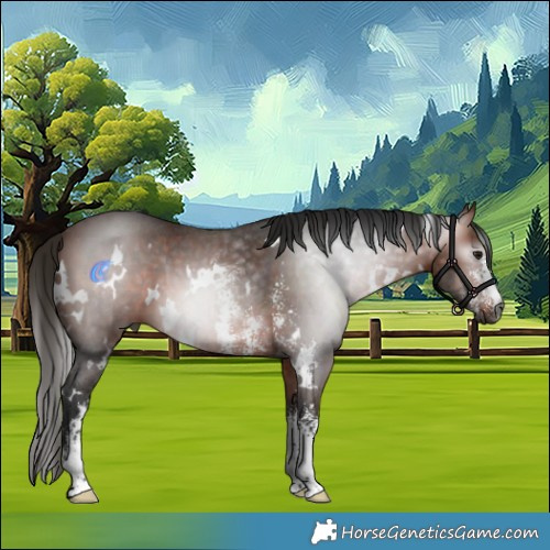 Horse Color:Gray White Spotted Bay Sabino 