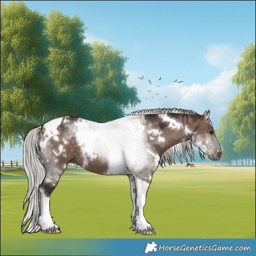 Horse Color:White Spotted Silver Brown Dun Mushroom Tobiano 