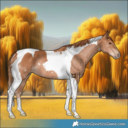 Horse Color:Chestnut Tobiano Rabicano 