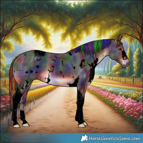 Horse Color:Void Painted Nacre White Spotted Brown Tobiano
