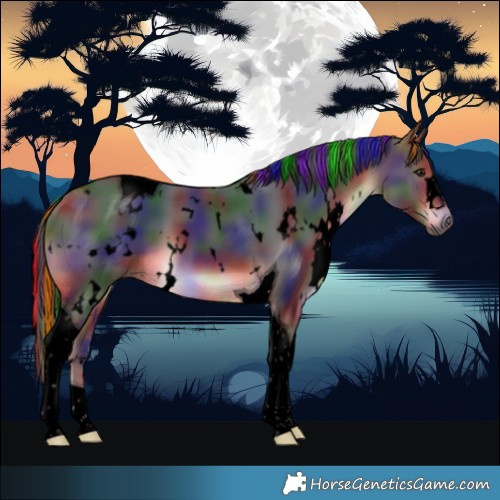 Horse Color:Void Painted Nacre White Spotted Brown Tobiano 