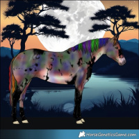 Horse Color:Void Painted Nacre White Spotted Brown Tobiano 