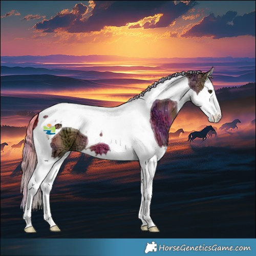 Horse Color:Nacre Chestnut Ice Splash Tobiano 