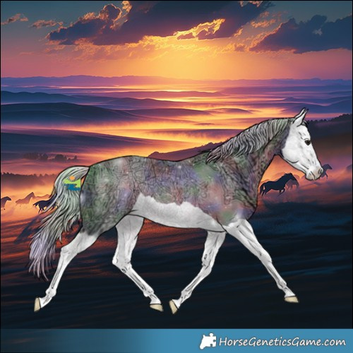Horse Color:Nacre Watercolor Silver Black Ice Splash 