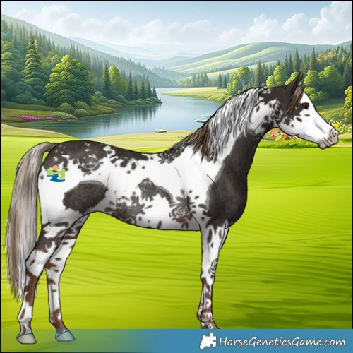 Horse Color:Liver Chestnut Splash Tobiano Rabicano 