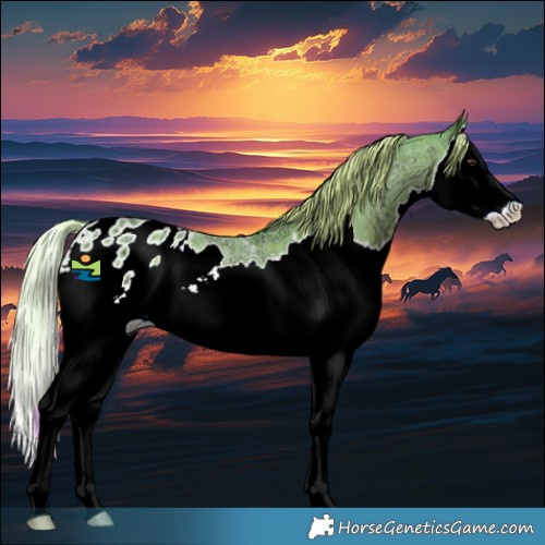 Horse Color:Watercolor Red Ice Roan Splash Appaloosa 