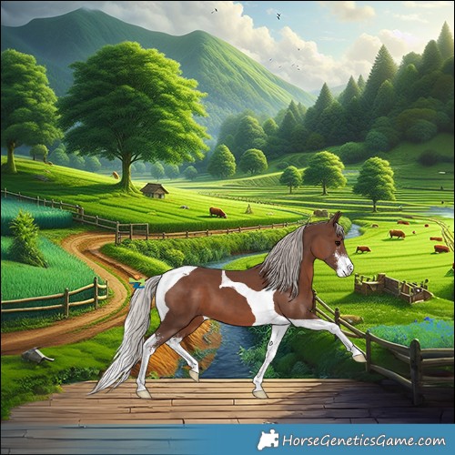 Horse Color:Silver Black Sabino Tobiano 