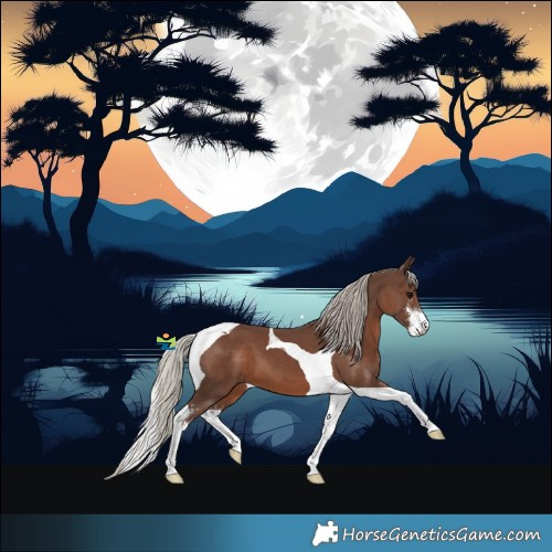 Horse Color:Silver Black Sabino Tobiano 
