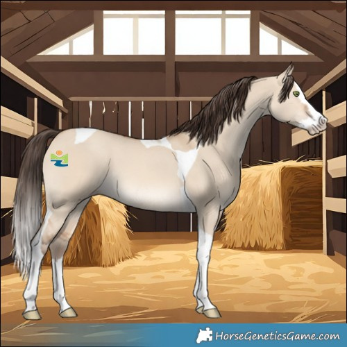Horse Color:Amber Champagne Dun Splash Tobiano 