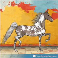 Horse Color:White Spotted Silver Black Tobiano 