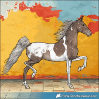 Horse Color:Silver Black Tobiano Snowflake Varnish