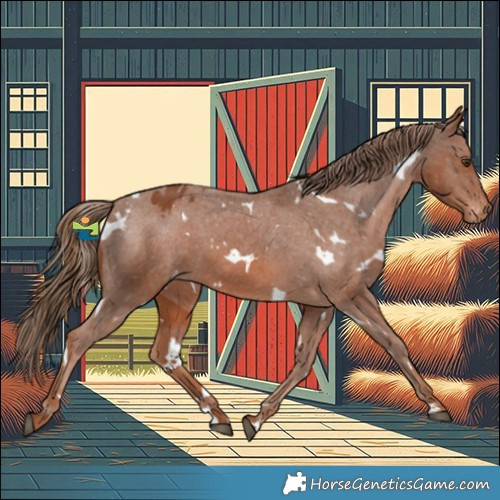 Horse Color:White Spotted Chestnut Appaloosa 