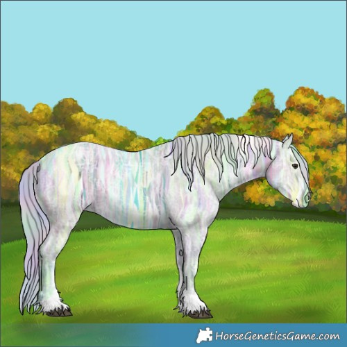 Horse Color:Nacre Watercolor Silver Brown Ice Dun Tobiano 