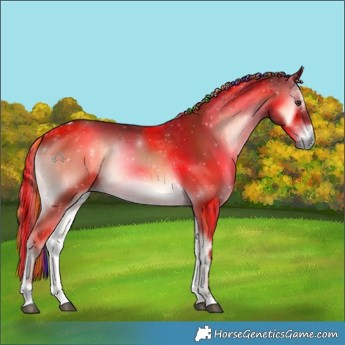 Horse Color:Painted Red Onyx Tobiano Rabicano 