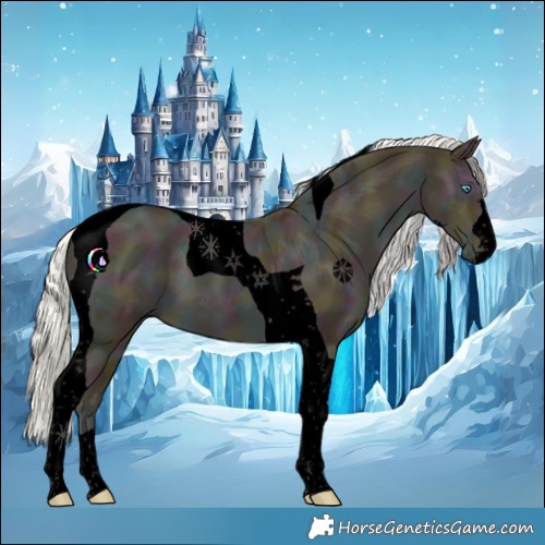 Horse Color:Void Midnight Silver Smoky Black Ice Pearl Tobiano 