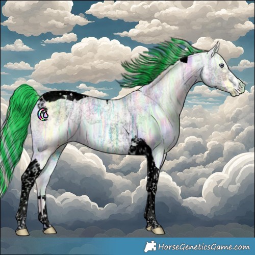 Horse Color:Void Painted Nacre Chestnut Chinchilla Ice Tobiano 