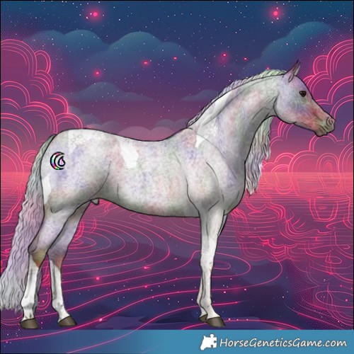 Horse Color:Nacre Silver Blue Roan Tobiano