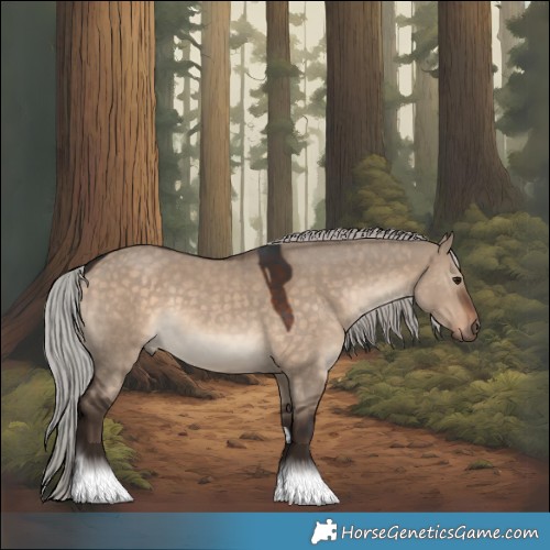 Horse Color:Silver Brown Dun Tobiano