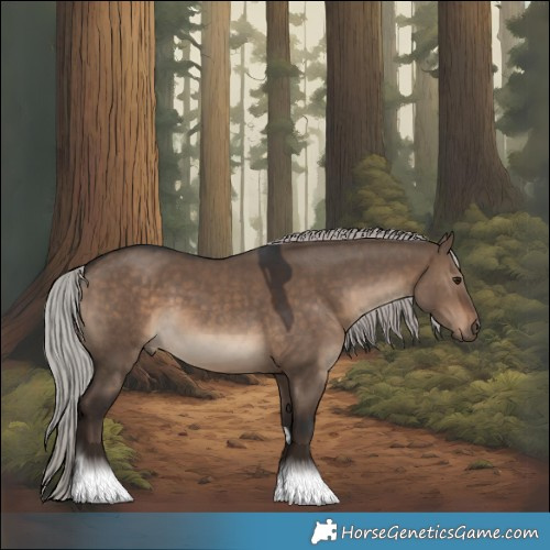 Horse Color:Silver Brown Dun Tobiano 