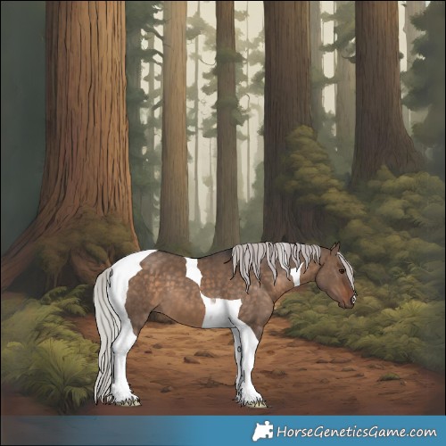 Horse Color:Silver Brown Dun Tobiano 