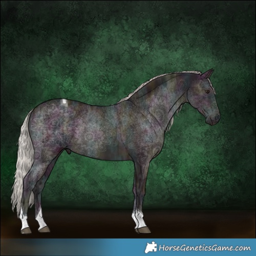 Horse Color:Midnight Silver Brown Ice Dun Tobiano 