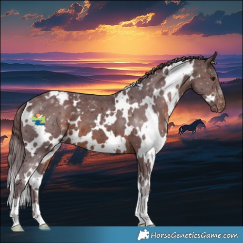Horse Color:White Spotted Chocolate Brown Mushroom Appaloosa 