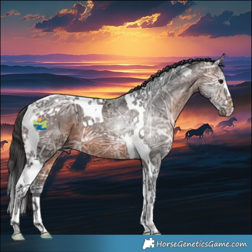 Horse Color:Brown Ice Tobiano 