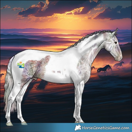 Horse Color:Nacre Silver Bay Ice Tobiano 