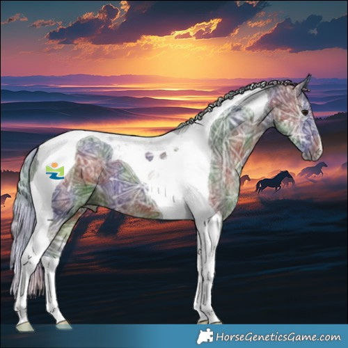Horse Color:Nacre Silver Brown Ice Tobiano 