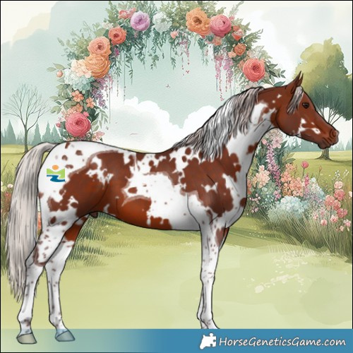 Horse Color:White Spotted Chocolate Silver Brown Tobiano 