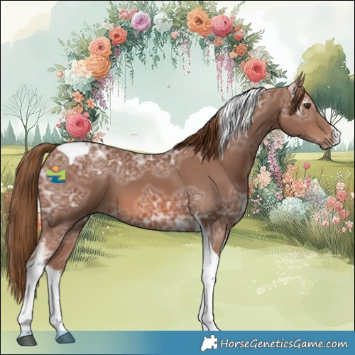 Horse Color:White Spotted Chestnut Ice Tobiano 