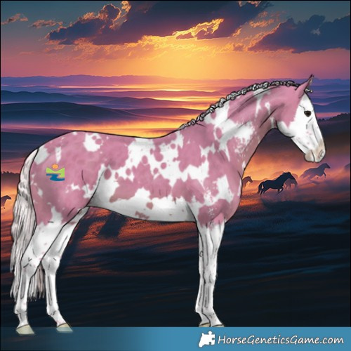 Horse Color:Watercolor White Spotted Silver Black Sabino Splash 
